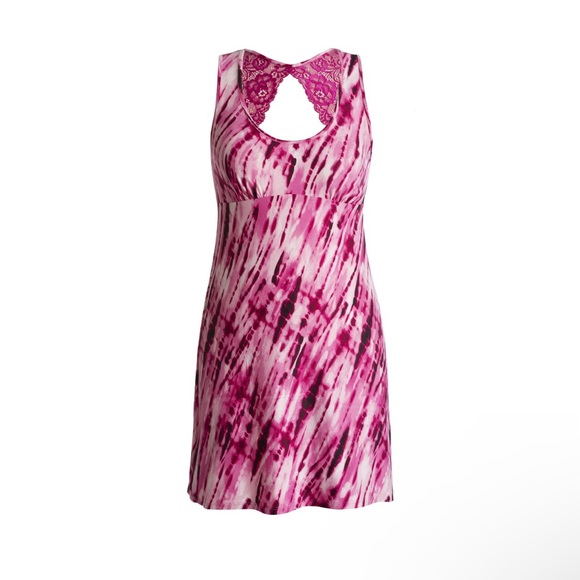 Womens Secret Treasures Chemise Nightdress Size Medium 8-10 Tie Dye Pinks New - Picture 3 of 5